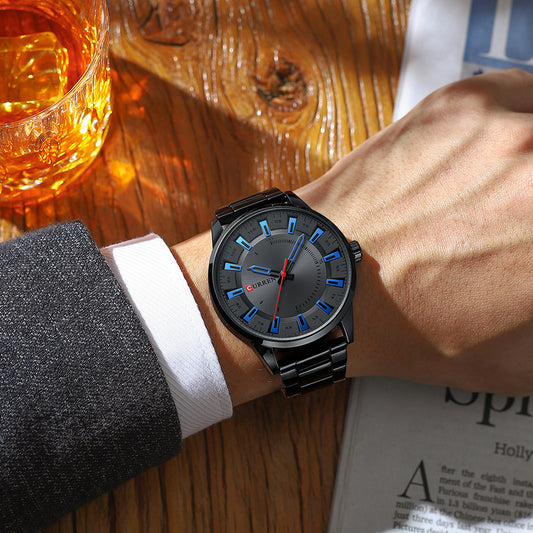 Reloj de Negocios para Hombre con Correa de Acero Inoxidable Resistente al Agua
