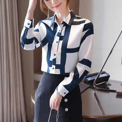 Blusa Suelta de Gasa con Solapa - Camisa Versátil para Mujer - Image 5
