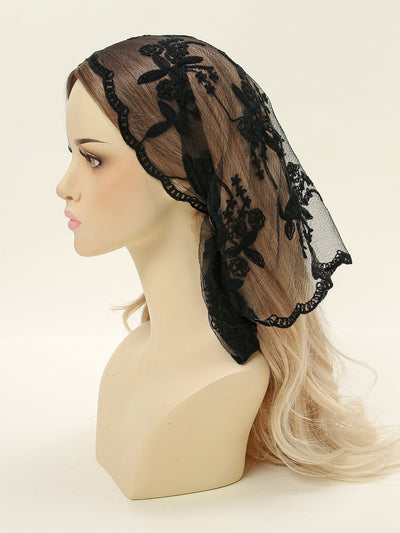 Velo de Novia con Encaje Floral Triangular - Accesorio Nupcial Elegante - Image 22