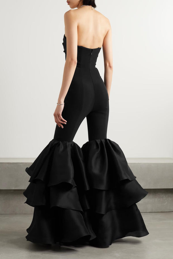 Jumpsuit Elegante Tubo con Diseño Bandage para Mujer