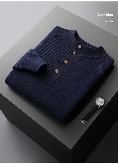 Suéter de Cachemira Cuello Medio Alto para Otoño e Invierno - Image 13