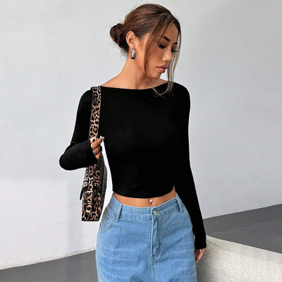 Blusa Escotada Sexy para Mujer - Diseño Backless Otoño Invierno - Image 4