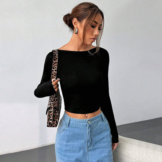 Blusa Escotada Sexy para Mujer - Diseño Backless Otoño Invierno - Image 4