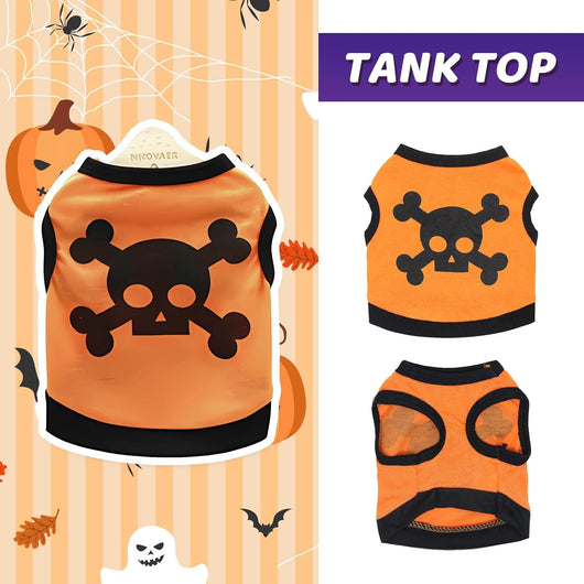 Chaleco Halloween para Perros y Gatos - Diseño Calavera con Bloques de Color - Image 4