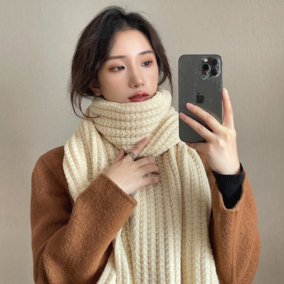 Bufanda Tejida Harajuku Estilo Coreano para Mujer - Gruesa y Cálida - Image 4