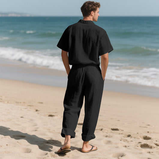 Conjunto de Playa: Polo Casual con Botones y Shorts Cómodos - Image 17