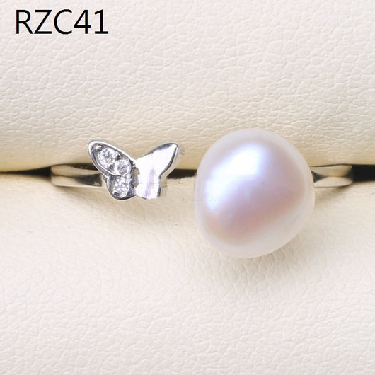 Anillo de Perla Barroca Natural Diseño Luna Platino - Image 23