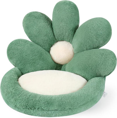 Cojín Nido Redondo para Gatos y Gamers - Asiento Floral Kawaii 19 Pulgadas Gris - Image 4