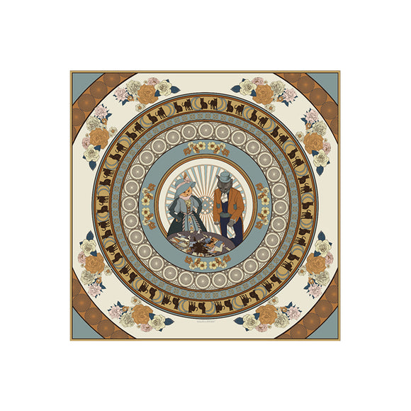 Women's Small Square Sand Washed Silk Scarf