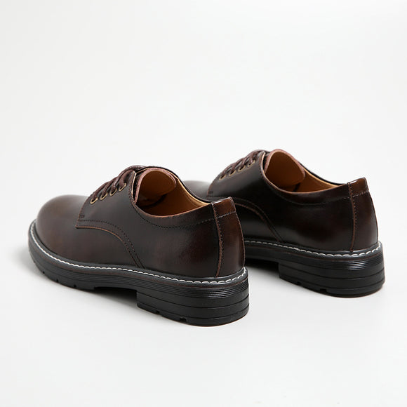 Zapatos Planos Retro de Cuero Negro para Mujer - Punta Redonda Estilo Estudiante