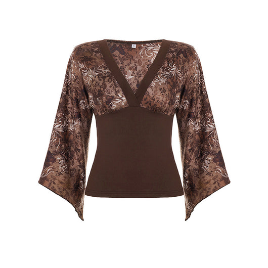 Blusa Retro Estilo Americano con Estampado Floral y Cintura Ajustada - Image 5