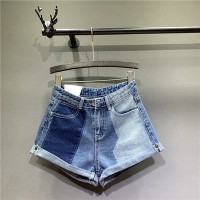 Shorts Vaqueros Cortos con Costuras Decorativas Diseño A-Line Talle Medio - Image 10