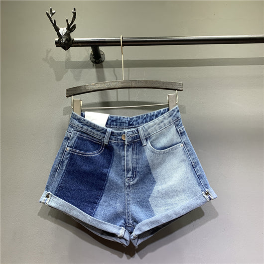 Shorts Vaqueros Cortos con Costuras Decorativas Diseño A-Line Talle Medio - Image 10