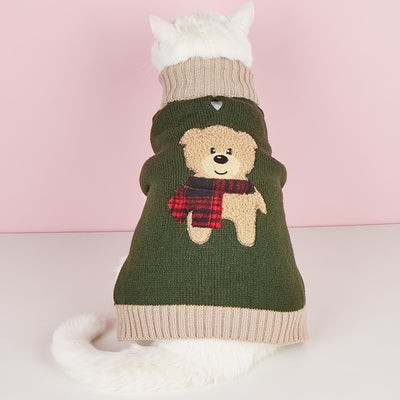 Suéter Militar para Perro Verde Oliva - Diseño Simple Otoño Invierno - Image 15