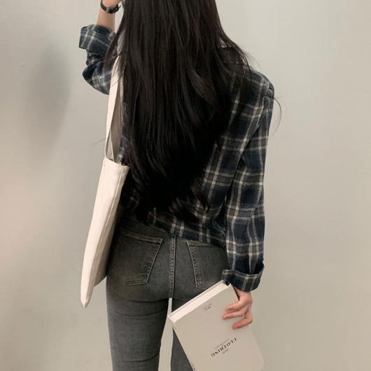 Camisa Cuadrille Oversized de Manga Corta - Image 12