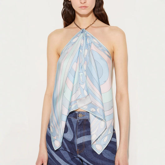 Sostén Halter Primavera Verano con Estampado de Posicionamiento - Image 3