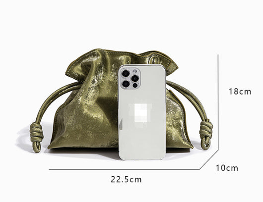 Bolsa de la Suerte con Cordón de Satén y Cuero Genuino - Image 11