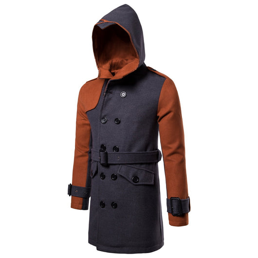 Abrigo Trench Largo de Lana con Capucha y Cinturón Doble Botonadura - Image 22