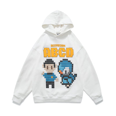 Sudadera Retro Pixel Suelta con Cierre y Manga Larga para Hombre - Image 4