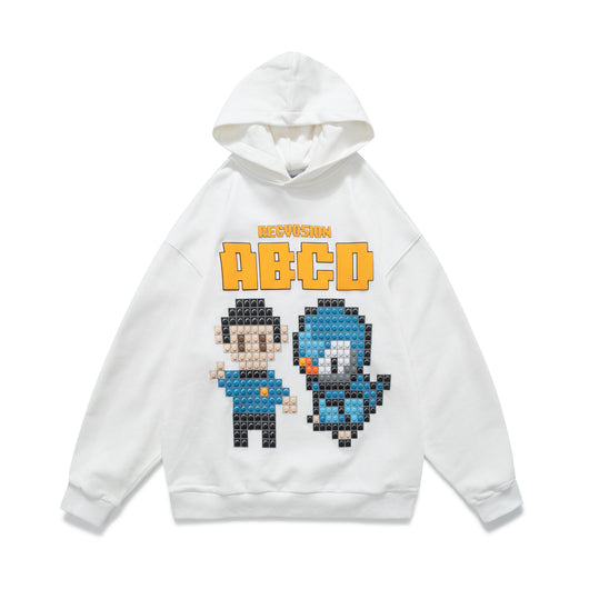 Sudadera Retro Pixel Suelta con Cierre y Manga Larga para Hombre - Image 4
