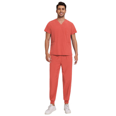 Conjunto de Uniformes Médicos para Hombre con Tela Elástica y Secado Rápido - Image 14