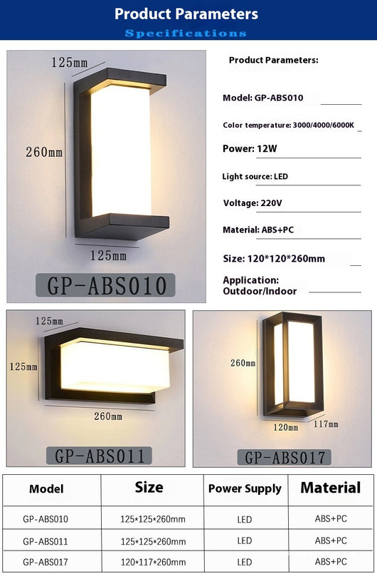 Lámpara de Pared Exterior Moderno Minimalista Impermeable - Image 9