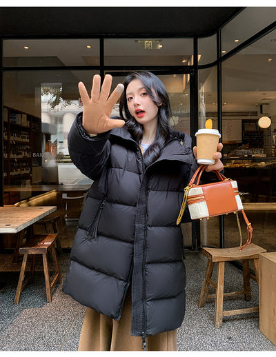 Abrigo Acolchado de Pato Blanco Largo Invierno Diseño Coreano Mujer - Image 17