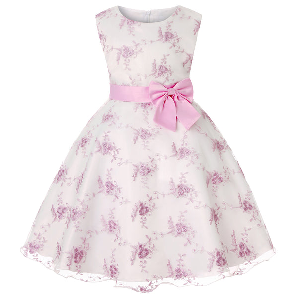 Vestido Princesa Niña con Encaje y Bordados