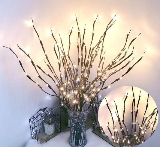 Lámpara Decorativa LED con Rama Simulada para Ambientes