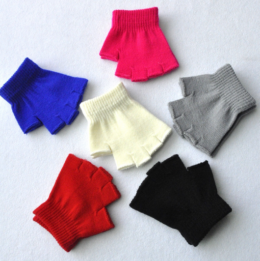 Guantes Tejidos Medio Dedo Color Sólido para Niños - Calidez sin Límites - Image 17