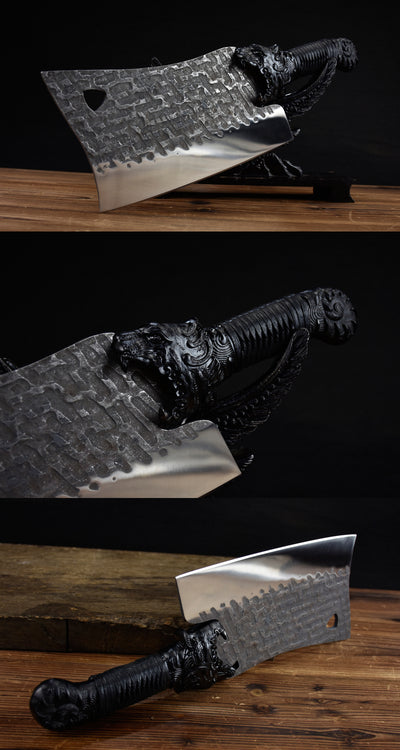 Cuchillo Divisor Cabeza de Tigre con Mango Redondo - Image 4
