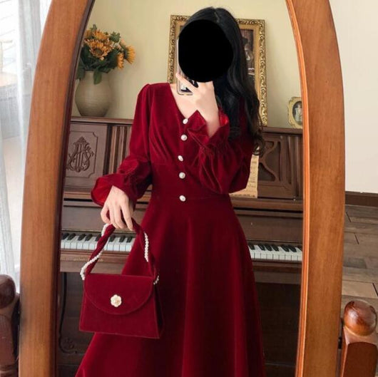 Vestido de Terciopelo Liso para Mujer - Elegancia y Comodidad - Image 13
