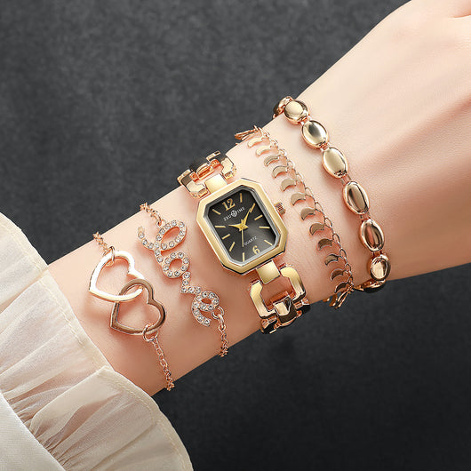 Reloj Cuadrado Elegante para Mujer con Pulsera Corazón - Image 32