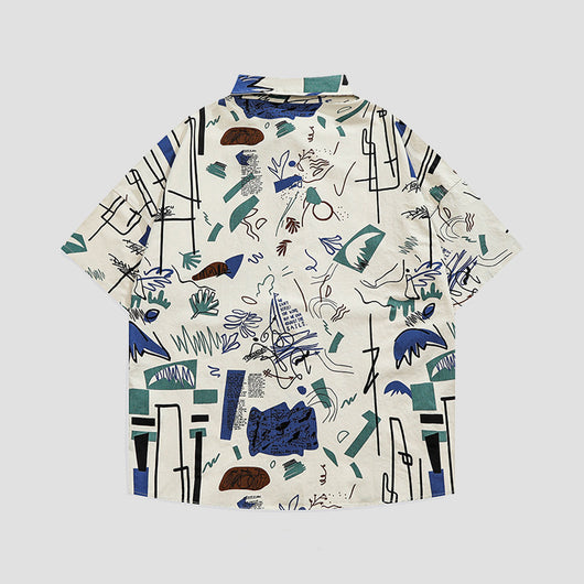 Playera Tide Graffiti Estilo Hip-Hop Suelta Pareja Tendencia Urbana - Image 10