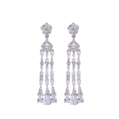 Aretes Largos de Circonia Elegancia Minimalista
