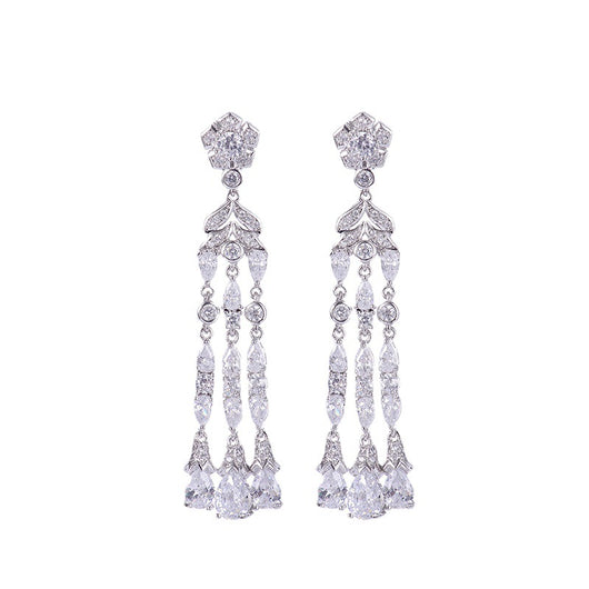 Aretes Largos de Circonia Elegancia Minimalista