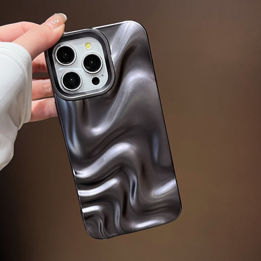 Funda Protectora Mate Negra con Efecto Onda de Agua