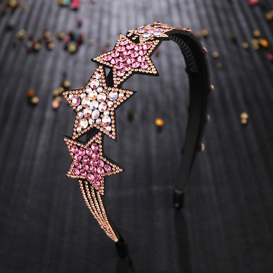 Diadema Estrella Coreana con Detalle Czech Drill