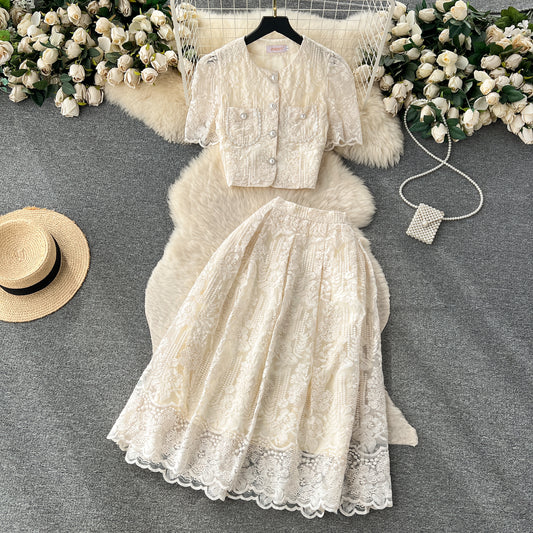 Conjunto Ejecutivo con Falda y Blusa de Mangas Abullonadas - Image 2