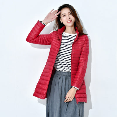 Abrigo Acolchado Mujer Otoño Invierno - Chaqueta Ligera Cuello Alto Ajustada Talla Grande - Image 23