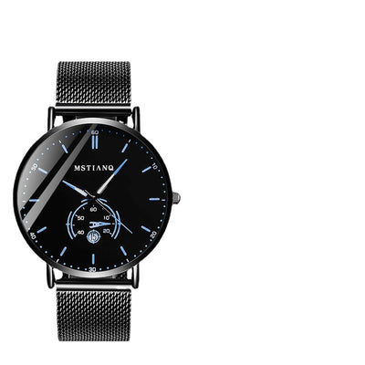 Cinturón Tecnológico de Acero Refinado con Calendario - Diseño Coreano Elegante Negro - Image 4