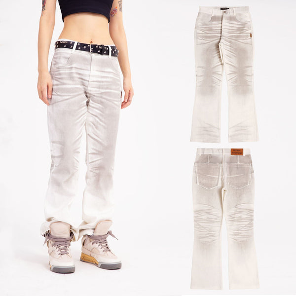 Jeans Casuales de Cintura Alta con Degradado para Hombre