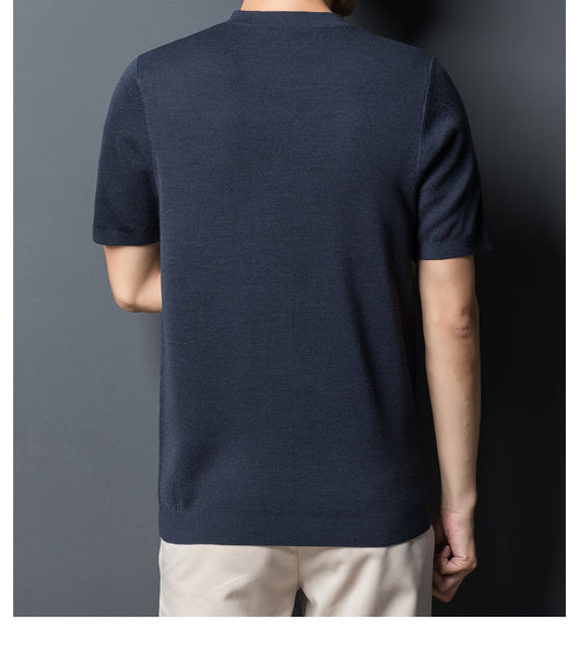 Suéter Cardigan Manga Corta para Hombre - Cuello Redondo - Image 8