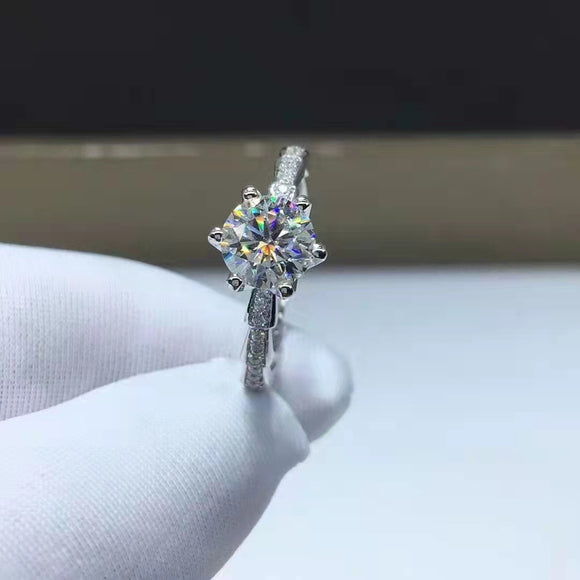 Anillo de Pareja Moissanita Diseño Serpiente Seis Garras