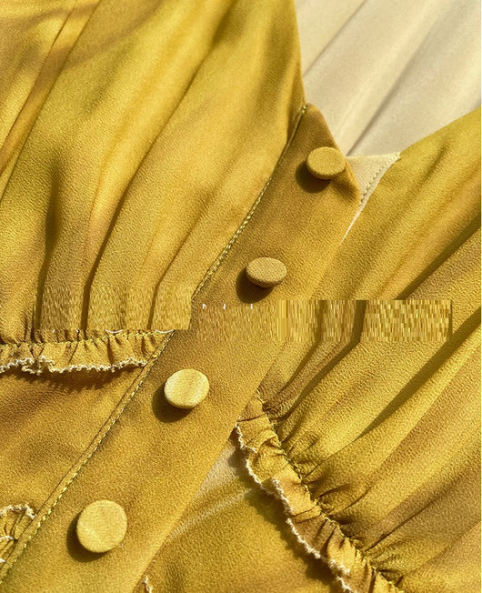 Falda Larga de Gasa con Cintura Elástica y Escote en V Reductora - Image 7