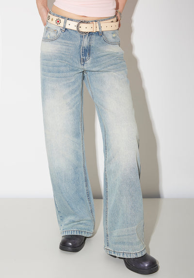 Pantalones Vaqueros de Pierna Ancha Cintura Alta para Mujer - Image 21