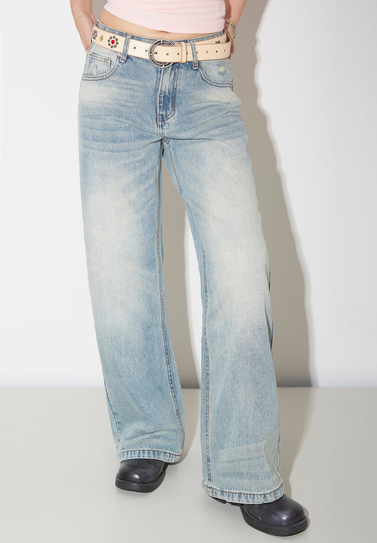 Pantalones Vaqueros de Pierna Ancha Cintura Alta para Mujer - Image 21