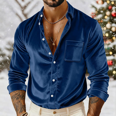 Camisa de Terciopelo Dorado con Botones para Hombre - Image 18