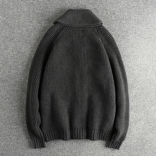 Suéter de Lana Vintage Combinada para Hombre - Image 2