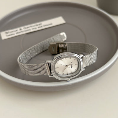 Reloj Elegante para Mujer con Malla Metálica - Diseño Minimalista Resistente al Agua
